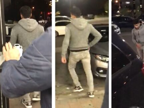 Images released by Toronto Police of a suspect in the alleged assault of a man at a convenience store on Sept. 18, 2020.