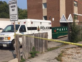 Hamilton Police forensics unit at the scene of the city's 11th homicide of 2020 on Tuesday, Sept. 22, 2020.