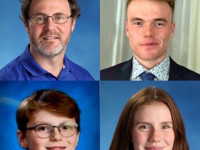 (clockwise from top left) Chris Traynor, 50, and three of his four kids -- Bradley, 20, Adelaide, 15, and Joseph, 11 -- were shot to death in their Oshawa home by an out-of-town relative on Sept. 4, 2020.
