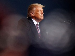 President Donald Trump holds a campaign rally at Bemidji Regional Airport in Bemidji, Minnesota September 18, 2020.