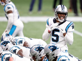 Teddy Bridgewater of the Carolina Panthers runs the offence against the Atlanta Falcons last weekend.