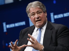 Leon Black, chairman and chief executive officer of Apollo Global Management LLC, speaks during the Milken Institute Global Conference in Beverly Hills on May 1, 2018.