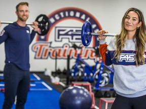 Micaela Hoglund and her husband Brent Lowry own the F45 gym on Dundas St. W. in Etobicoke.