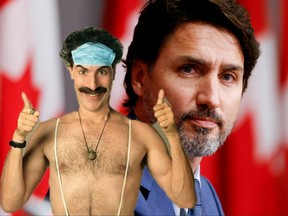 Sacha Baron Cohen and Prime Minister Justin Trudeau