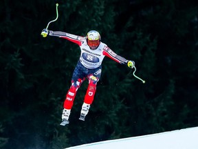 Manuel Osborne-Paradis of Canada competes during the Audi FIS Alpine Ski World Cup Men's Downhill on January 27, 2018 in Garmisch-Partenkirchen, Germany.