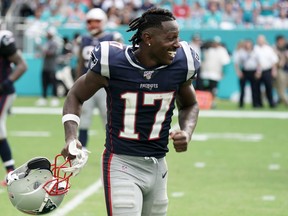 Antonio Brown during his short stint with the New England Patriots last season.