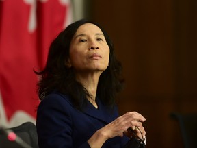 Chief Public Health Officer Dr. Theresa Tam arrives to a press conference during the COVID pandemic in Ottawa on Friday, Oct. 16, 2020. THE CANADIAN PRESS/Sean Kilpatrick