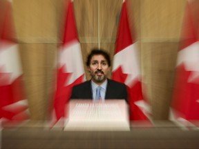 Prime Minister Justin Trudeau provides an update on the COVID pandemic in Ottawa on Tuesday, Oct. 27, 2020. THE CANADIAN PRESS/Sean Kilpatrick