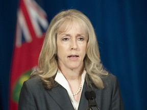 Ontario Minister of Long Term Care Merrilee Fullerton answers questions during the daily briefing at Queen’s Park in Toronto on May 28, 2020.