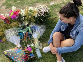 Nerissa MacLean is pictured at the grave of her son, Seth, 31, who died of an overdose. No one told her about his death or burial in a Pickering potter's field.