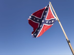 The Confederate flag on pole is pictured in a file photo.