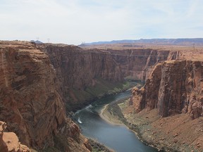 The Colorado River seen from the Dam Overlook.