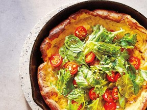 Cheesy Dutch Baby makes for a delicious dinner - from Dinner Uncomplicated