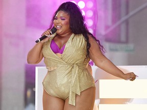In this file photo, Lizzo performs live onstage on the Today Show at Rockefeller Plaza, August 23, 2019 in New York.