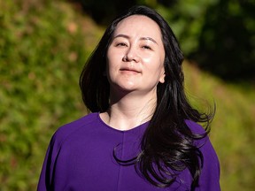 Meng Wanzhou, chief financial officer of Huawei, leaves her home to attend a court hearing in Vancouver, on Tuesday, September 29, 2020.