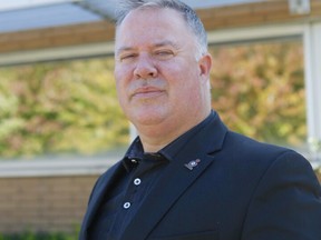 Ontario Provincial Police Association President Rob Jamieson, who will step down from his post next month, outside the OPPA offices in Barrie on Wednesday, Sept. 23, 2020.