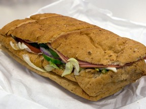 Subway 6-inch Cold-cut Sandwich.