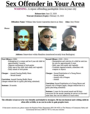 The poster produced by Amendola’s victim and put up on Facebook.