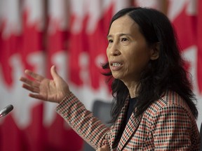 Canada's chief public health officer, Theresa Tam, responds to a question during a news conference Tuesday Oct. 20, 2020 in Ottawa.