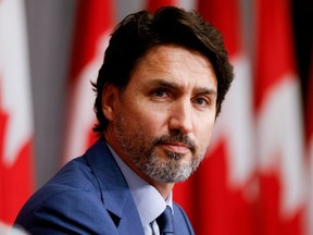 Prime Minister Justin Trudeau takes part in a news conference on Parliament Hill in Ottawa, Sept. 25, 2020.