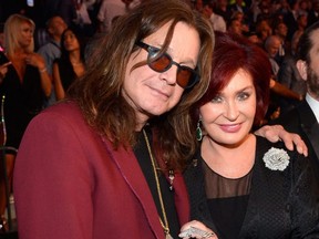Ozzy Osbourne (left) and Sharon Osbourne attend the Showtime, WME IME and Mayweather Promotions VIP Pre-Fight party for Mayweather vs. McGregor at T-Mobile Arena in Las Vegas, Aug. 26, 2017.