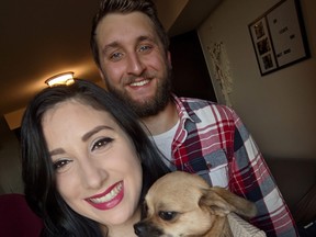 Aleesha Baronian and Matthew Laturski are looking forward to moving into their first house with their chihuahua. SUPPLIED
