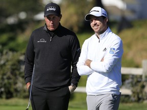 Canadian Nick Taylor (right) and and Phil Mickelson will be playing in the Master this coming week. 
Getty Images