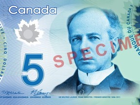 The Bank of Canada unveiled its new $5 and $10 polymer bills Thursday, Nov. 7, 2013.