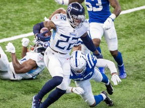Tennessee Titans running back Derrick Henry was neary unstoppable against Indy.