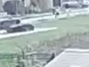 An image taken from security video of a shooting in York Region.