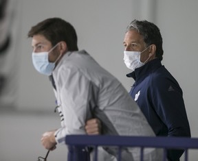 Brendan Shanahan and Kyle Dubas. Postmedia files
