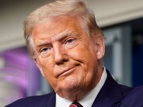 WASHINGTON, DC - SEPTEMBER 27: U.S. President Donald Trump reacts to a question during a news conference in the Briefing Room of the White House on September 27, 2020 in Washington, DC. Trump is preparing for the first presidential debate with former Vice President and Democratic Nominee Joe Biden on September 29th in Cleveland, Ohio. (Photo by Joshua Roberts/Getty Images)