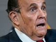 Rudy Giuliani speaks to the press about various lawsuits related to the 2020 election, inside the Republican National Committee headquarters on Nov. 19, 2020 in Washington, DC.