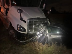 The scene of a serious crash in Guelph Sunday evening.