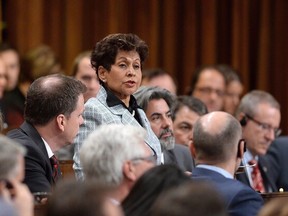 Liberal MP Yasmin Ratansi delivers a speech in the House of Commons on Parliament Hill, in Ottawa, Dec. 3, 2015.