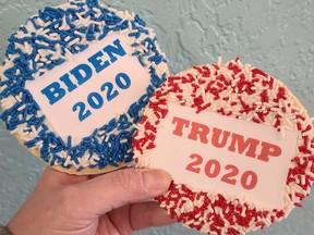 A Pennsylvania bakery on a three-election streak of picking the eventual winner of the U.S. presidential election through a cookie poll saw one-sided results this year.