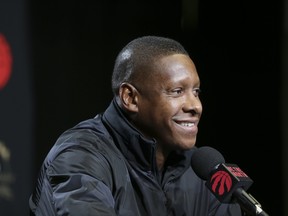 Raptors general manager Masai Ujiri on media day in 2019 in Toronto. Nobody knows where the team's media day will be for the 2020-21 season.