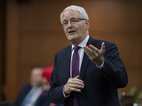 Minister of Transport Marc Garneau responds to a question during Question Period in the House of Commons in Ottawa on Tuesday, Nov. 3, 2020.