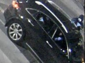 An image released by Toronto Police of a drive-by shooting on Aug. 10, 2020, in the Dundas St. E. and River St. area.