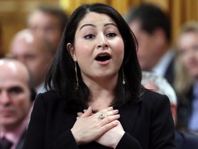 Maryam Monsef, Minister for Democratic Institutions answers a question during Question Period in the House of Commons on Parliament Hill in Ottawa, on Thursday, December 10, 2015. THE CANADIAN PRESS/Fred Chartrand   0423 ed murphy ORG XMIT: POS2015122913551014    Monsef options ORG XMIT: POS1609221223277498