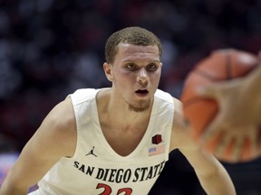 San Diego State guard Malachi Flynn was taken by the Toronto Raptors with the 29th overall pick in the NBA draft Nov. 18, 2020.