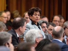 MP Yasmin Ratansi delivers a speech before the vote for the election of a new Speaker to preside over the House of Commons on Parliament Hill in Ottawa on Thursday, Dec. 3, 2015.