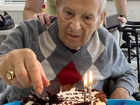 Lou Levy is pictured at his recent 91st birthday celebration