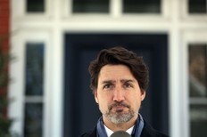 Canadian Prime Minister Justin Trudeau comments on the shooting in Nova Scotia during a news conference April 20, 2020 in Ottawa, Canada. - Canadian Prime Minister Justin Trudeau said Monday the death toll from an "evil" weekend shooting rampage in Nova Scotia had risen to at least 18. "Our country stands united in our effort to defeat a pandemic, to save lives and to help each other make it to a better day," he told a news conference."But yesterday we were jolted from that common cause by the senseless violence and tragedy in Nova Scotia, (where) a gunman claimed the lives of at least 18 people." (Photo by Dave Chan / AFP) (Photo by DAVE CHAN/AFP via Getty Images)