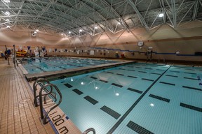 The eerily empty pool at Variety Village, which is a ghost town thanks to the province’s latest COVID-19 lockdown on Toronto.