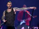 Adam Levine of Maroon 5 performs during the Pepsi Super Bowl LIII Halftime Show at Mercedes-Benz Stadium in Atlanta, Georgia on February 3, 2019. 