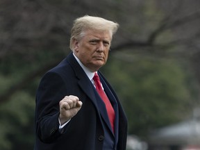 U.S. President Donald Trump departs the White House in Washington, D.C., on December 12, 2020.