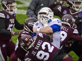 The Mississippi State Bulldogs and Tulsa Golden Hurricane fight after the Armed Forces Bowl at Amon G. Carter Stadium in Fort Worth, Tex.