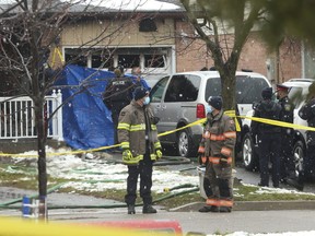 Brampton Fire, Peel Regional Police and the Office of the Fire Marshal investigate a fatal fire on Martindale Cres in the area of Vodden St. W. and Williams Pkwy. that has turned into a homicide investigation on Friday, December 4, 2020.