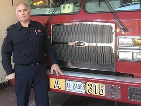 Toronto Fire Captain James Warren on Wednesday, back to work after being critically injured in a fall during a fire on Nov. 2 2019